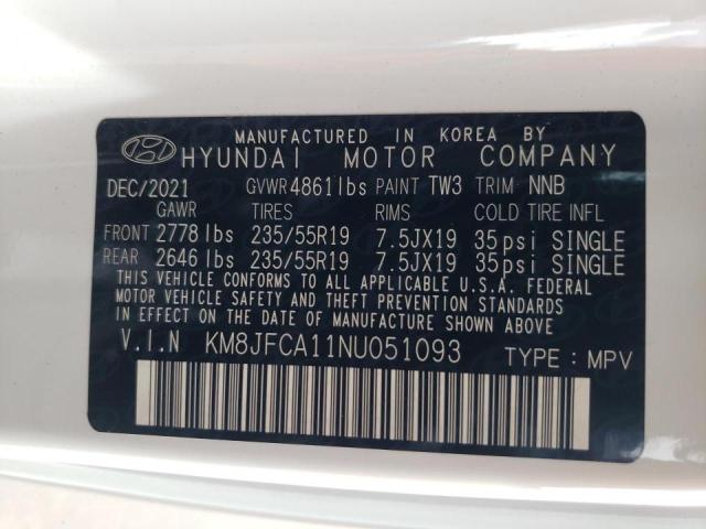 Photo 10 from auction – 2022 HYUNDAI TUCSON SEL with VIN KM8JFCA11NU051093