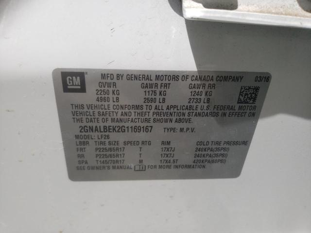 Photo 10 from auction – 2016 CHEVROLET EQUINOX LS with VIN 2GNALBEK2G1169167
