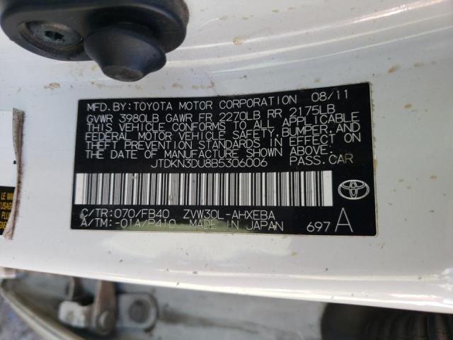 Photo 10 from auction – 2011 TOYOTA PRIUS with VIN JTDKN3DU8B5306006