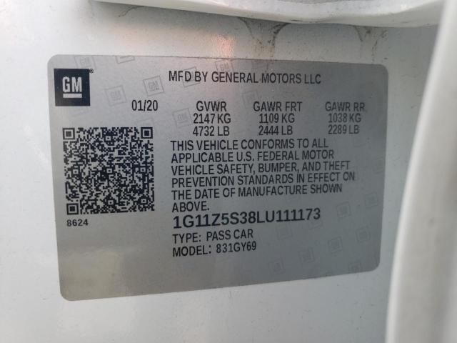 Photo 10 from auction – 2020 CHEVROLET IMPALA LT with VIN 1G11Z5S38LU111173