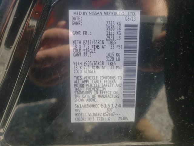 Photo 10 from auction – 2014 NISSAN PATHFINDER with VIN 5N1AR2MM6EC615124