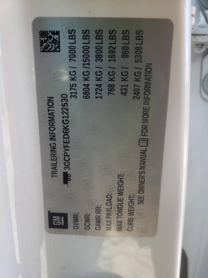 Photo 10 from auction – 2019 CHEVROLET SILVERADO with VIN 3GCPYFED6KG122530