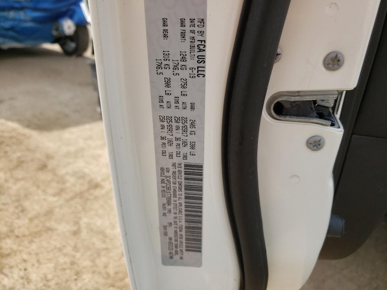 Photo 10 from auction – 2019 DODGE JOURNEY SE with VIN 3C4PDCBB1KT799084