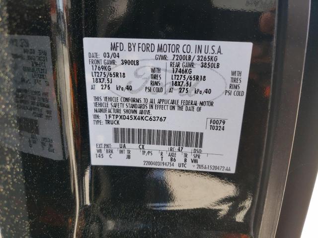 Photo 10 from auction – 2004 FORD F150 with VIN 1FTPX045X4KC63767