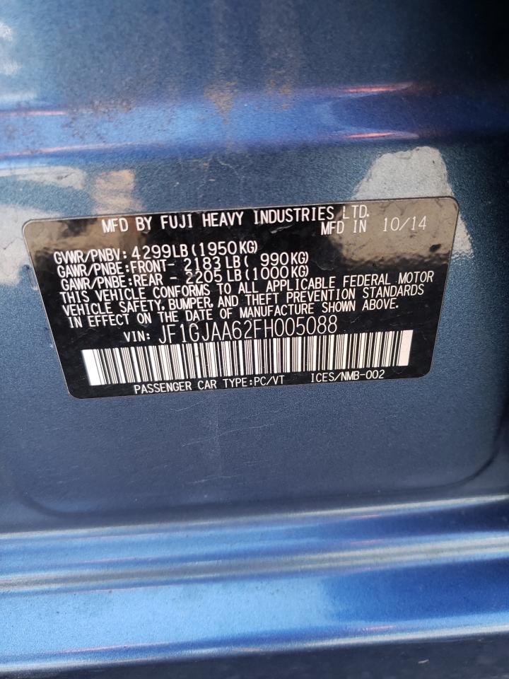 Photo 10 from auction – 2015 SUBARU IMPREZA with VIN JF1GJAA62FH005088
