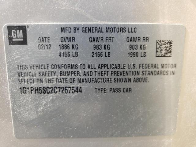 Photo 10 from auction – 2012 CHEVROLET CRUZE LTZ with VIN 1G1PH5SC2C7267544