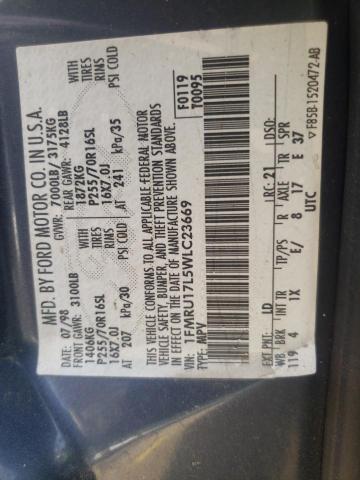 FORD EXPEDITION 1998 with VIN 1FMRU17L5WLC23669 - Photo from auction