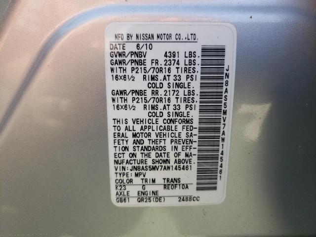 Photo 10 from auction – 2010 NISSAN ROGUE S with VIN JN8AS5MV7AW145461