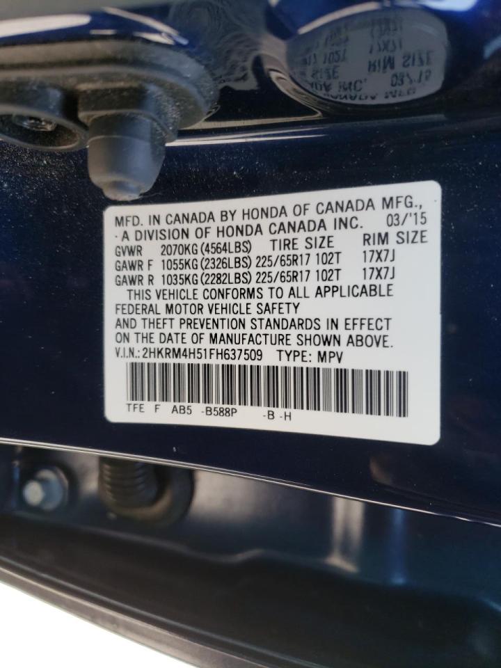Photo 10 from auction – 2015 HONDA CR-V EX with VIN 2HKRM4H51FH637509