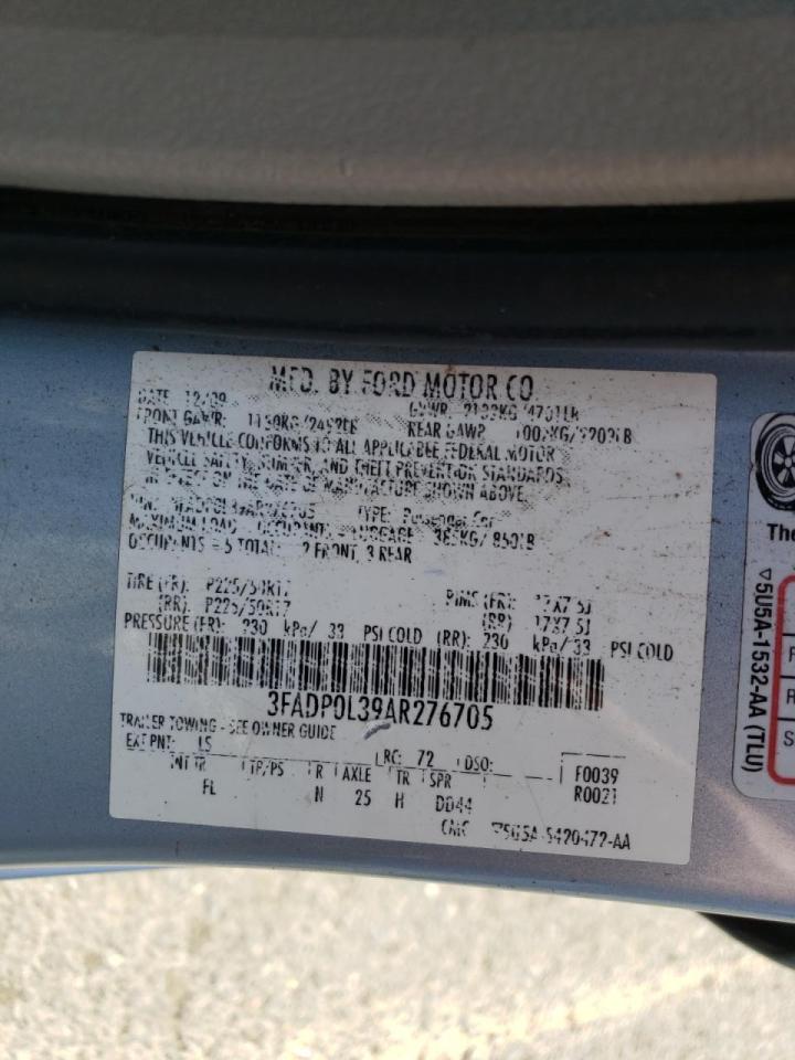 Photo 10 from auction – 2010 FORD FUSION HYB with VIN 3FADP0L39AR276705