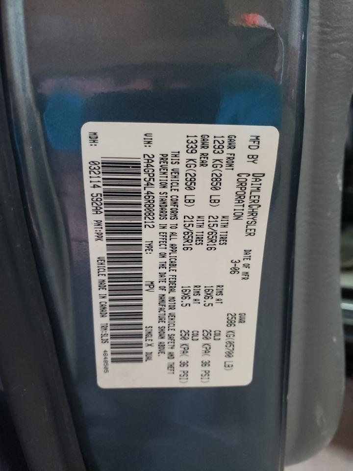 Photo 10 from auction – 2006 CHRYSLER TOWN & COU with VIN 2A4GP54L46R808212