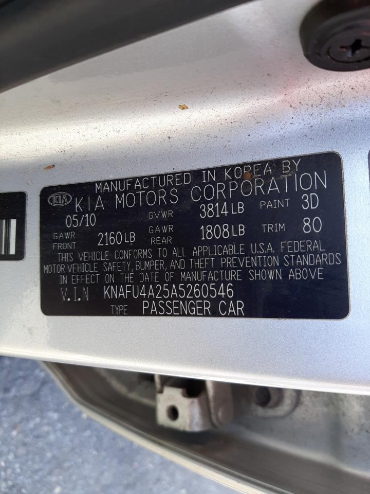 Photo 10 from auction – 2010 KIA FORTE EX with VIN KNAFU4A25A5260546