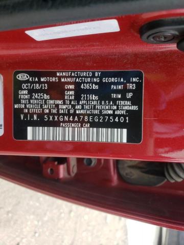 Photo 10 from auction – 2014 KIA OPTIMA EX with VIN 5XXGN4A78EG275401