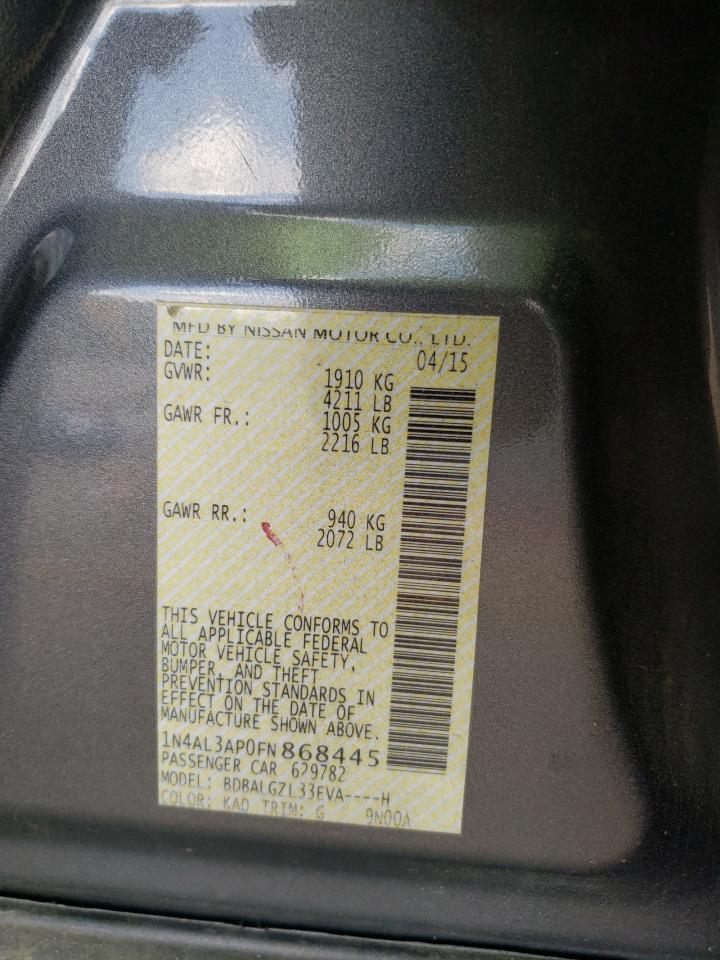 Photo 10 from auction – 2015 NISSAN ALTIMA 2.5 with VIN 1N4AL3AP0FN868445