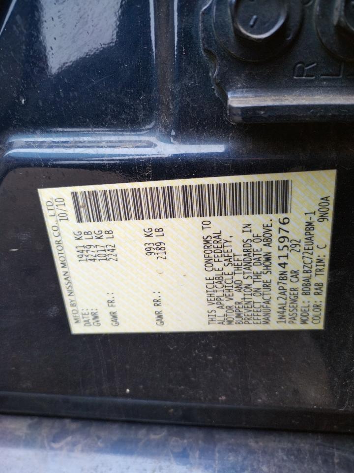 Photo 10 from auction – 2011 NISSAN ALTIMA with VIN 1N4AL2AP7BN415976