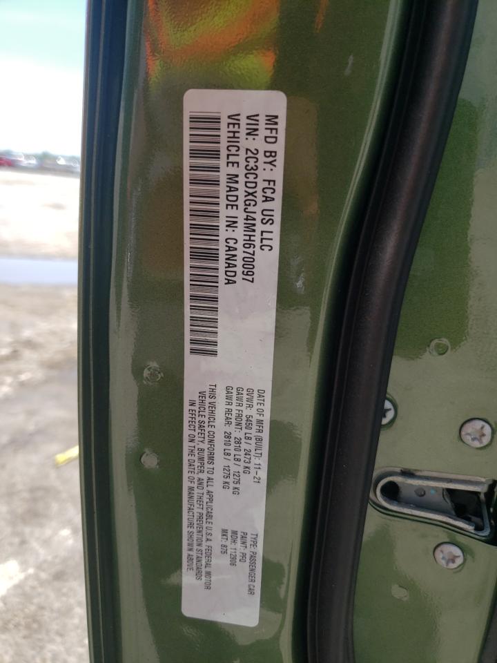 Photo 10 from auction – 2021 DODGE CHARGER SC with VIN 2C3CDXGJ4MH670097