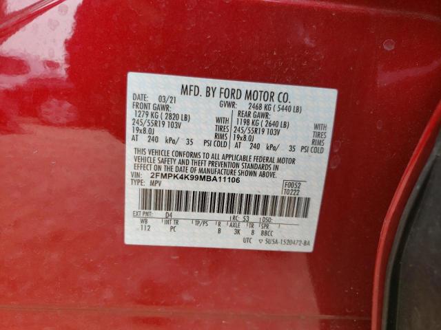Photo 10 from auction – 2021 FORD EDGE TITAN with VIN 2FMPK4K99MBA11106