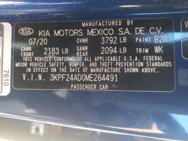 Photo 10 from auction – 2021 KIA FORTE FE with VIN 3KPF24AD0ME264491