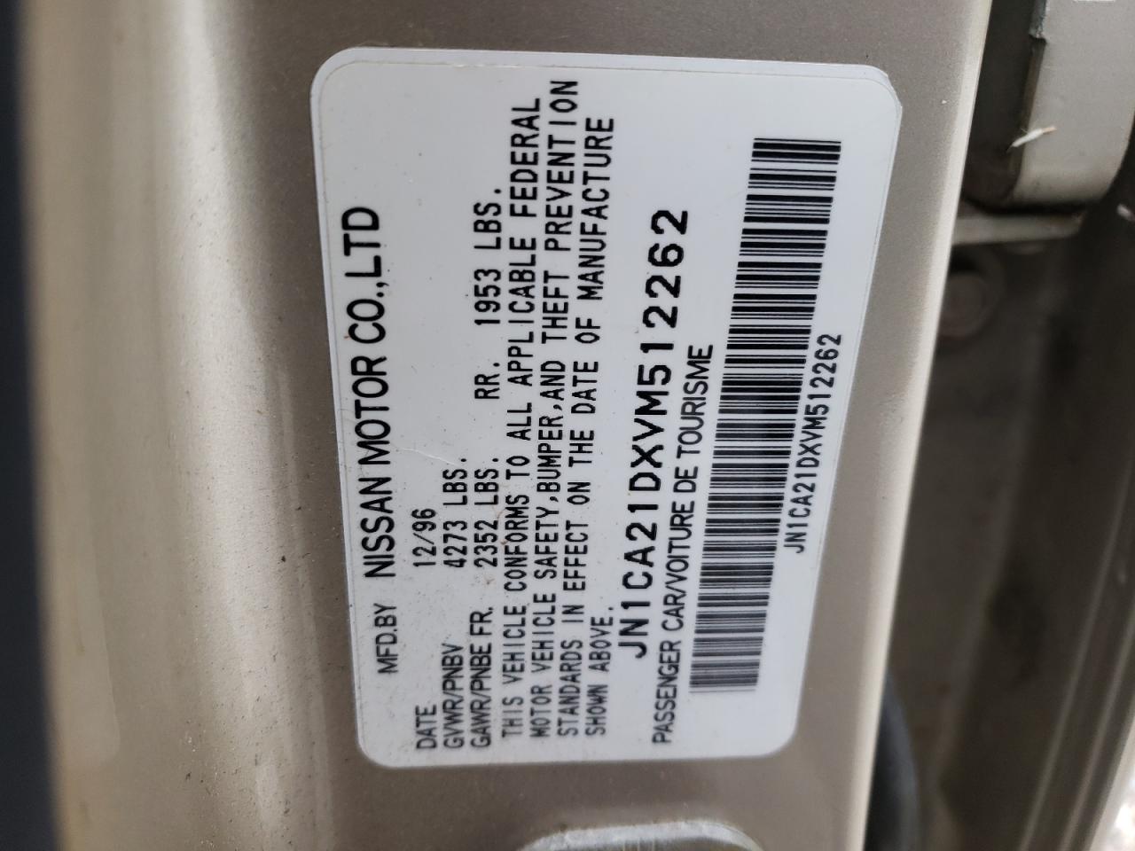 Photo 10 from auction – 1997 NISSAN MAXIMA GLE with VIN JN1CA21DXVM512262