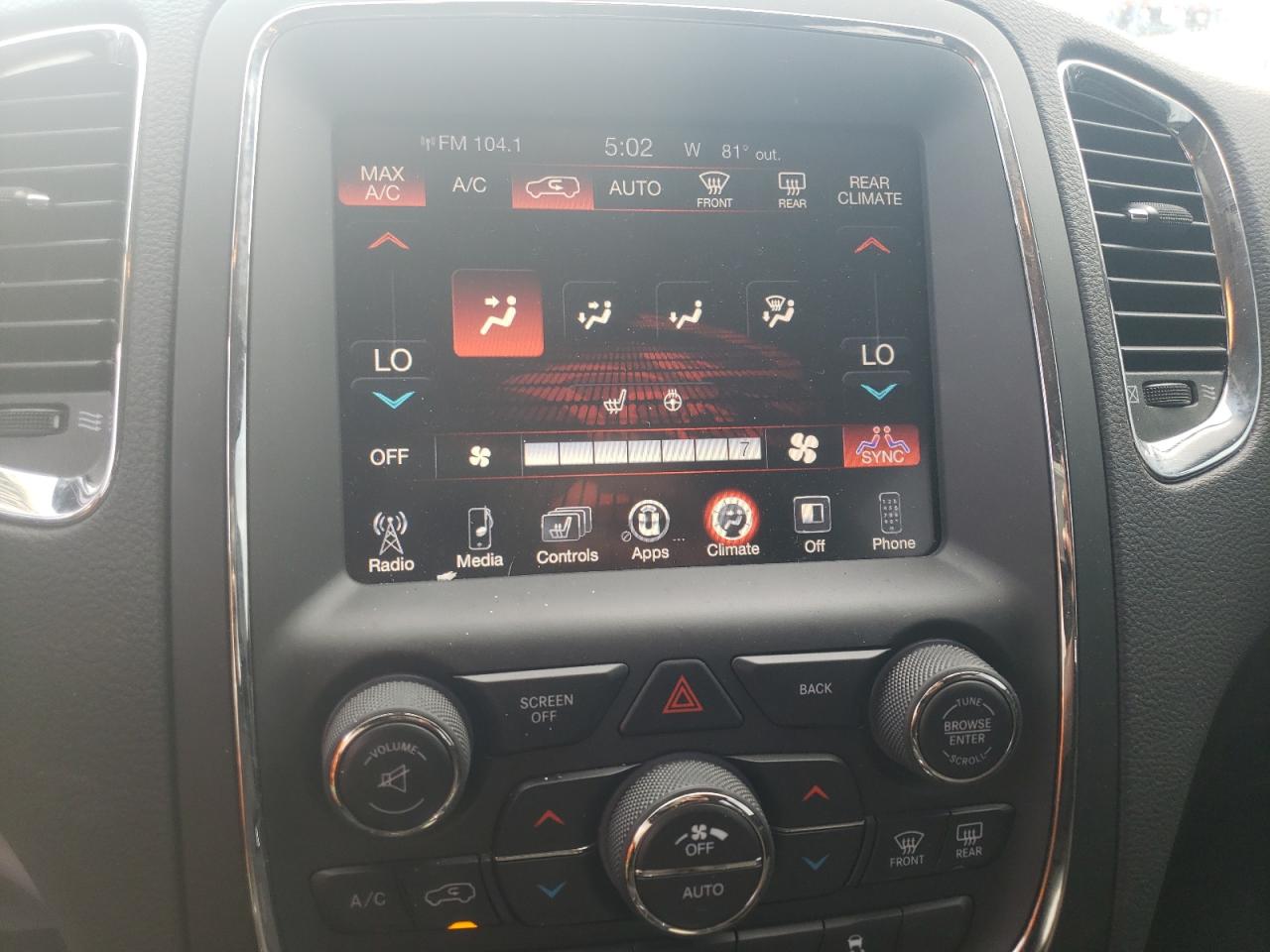 Photo 9 from auction – 2017 DODGE DURANGO SX with VIN 1C4RDHAG2HC956452