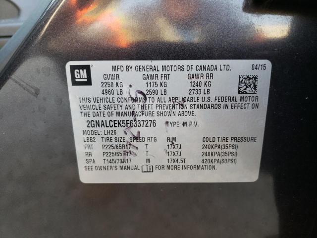 Photo 10 from auction – 2015 CHEVROLET EQUINOX LT with VIN 2GNALCEK5F6337276