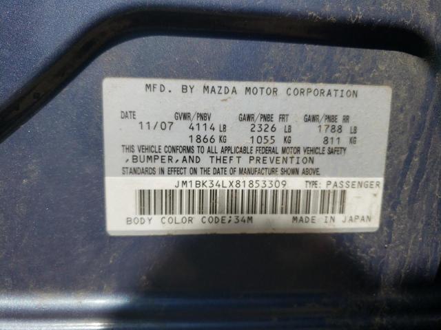 Photo 10 from auction – 2008 MAZDA SPEED 3 with VIN JM1BK34LX81853309