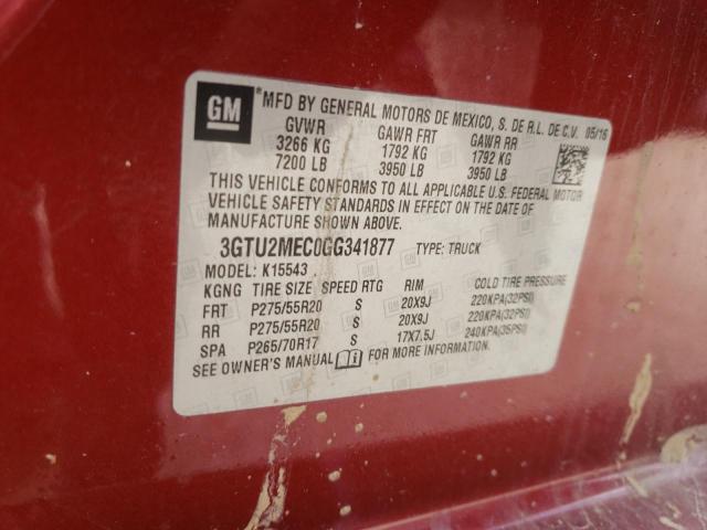 Photo 10 from auction – 2016 GMC SIERRA K15 with VIN 3GTU2MEC0GG341877