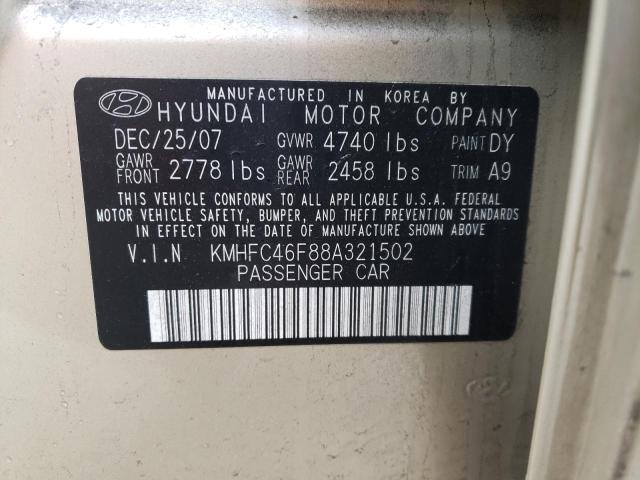 Photo 10 from auction – 2008 HYUNDAI AZERA SE with VIN KMHFC46F88A321502