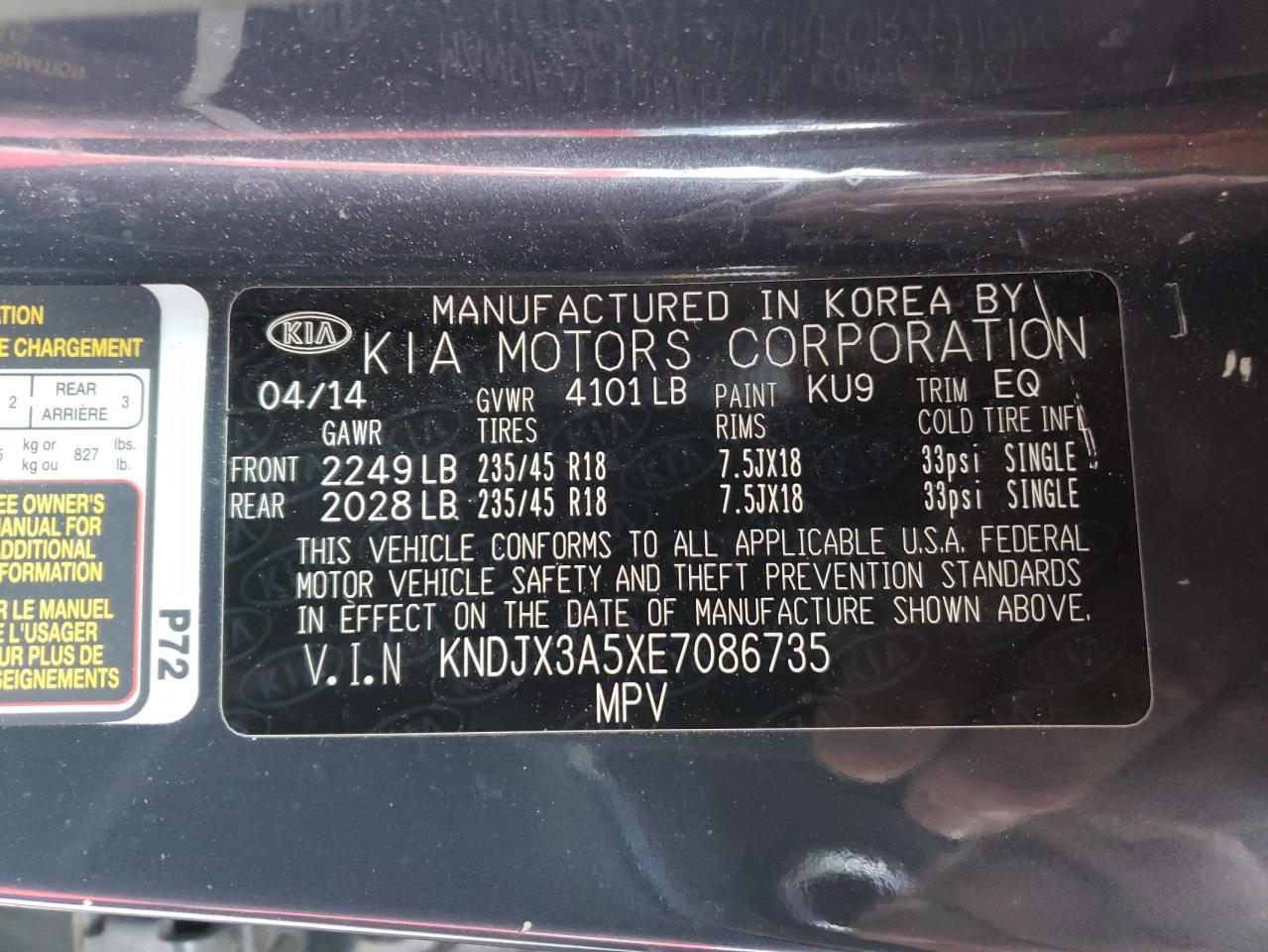 Photo 10 from auction – 2014 KIA SOUL ! with VIN KNDJX3A5XE7086735