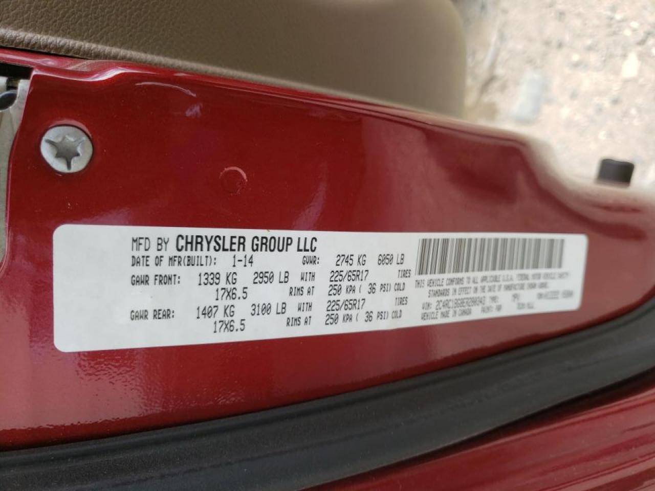 Photo 10 from auction – 2014 CHRYSLER TOWN & COU with VIN 2C4RC1BG8ER280343