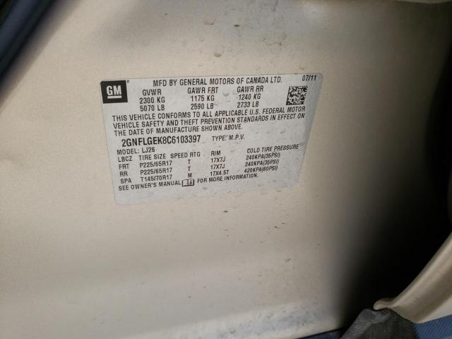 Photo 10 from auction – 2012 CHEVROLET EQUINOX LT with VIN 2GNFLGEK8C6103397
