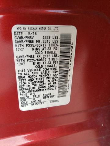 Photo 10 from auction – 2015 NISSAN ROGUE SELE with VIN JN8AS5MTXFW157576