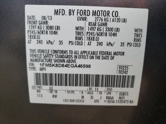 Photo 10 from auction – 2014 FORD EXPLORER X with VIN 1FM5K8D84EGA46598