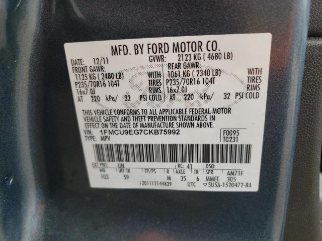 Photo 10 from auction – 2012 FORD ESCAPE LIM with VIN 1FMCU9EG7CKB75992