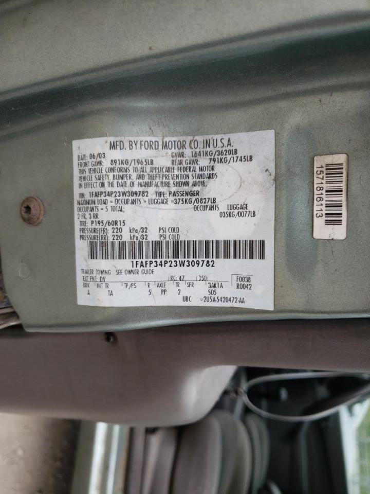 Photo 10 from auction – 2003 FORD FOCUS SE with VIN 1FAFP34P23W309782