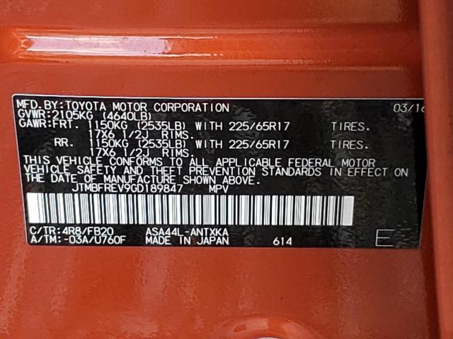 Photo 10 from auction – 2016 TOYOTA RAV4 LE with VIN JTMBFREV9GD189847