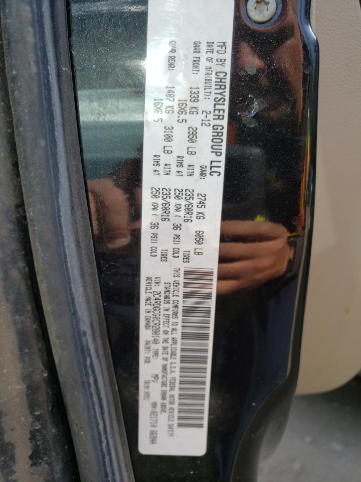 Photo 10 from auction – 2012 DODGE GRAND CARA with VIN 2C4RDGCG0CR280140