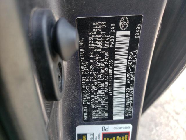 Photo 10 from auction – 2014 TOYOTA CAMRY L with VIN 4T1BF1FK3EU804035