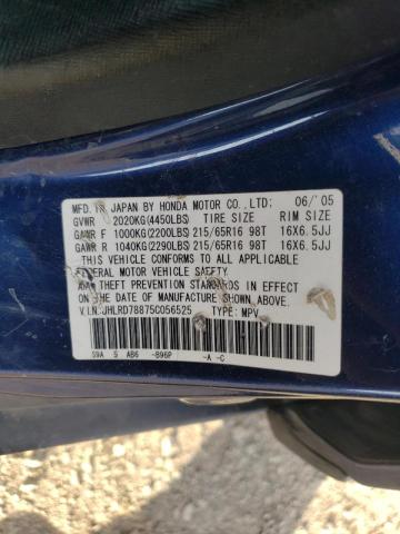 Photo 10 from auction – 2005 HONDA CR-V EX with VIN JHLRD78875C056525