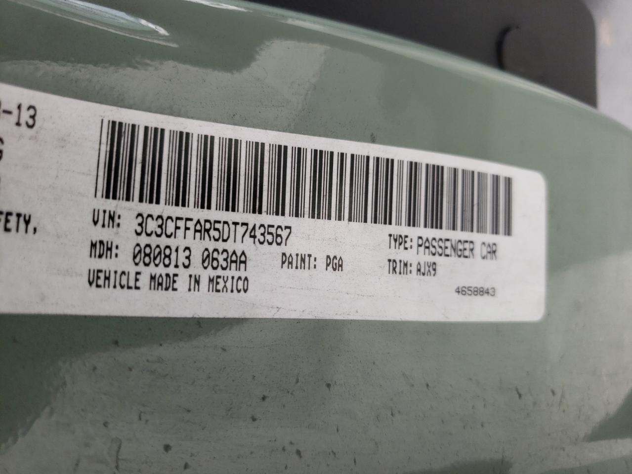 Photo 10 from auction – 2013 FIAT 500 POP with VIN 3C3CFFAR5DT743567