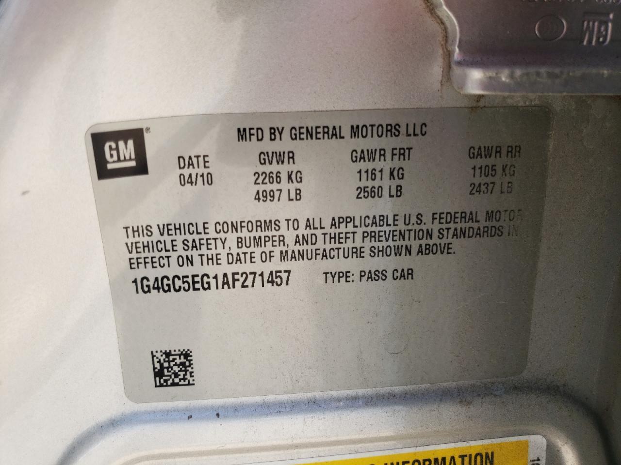 Photo 10 from auction – 2010 BUICK LACROSSE C with VIN 1G4GC5EG1AF271457