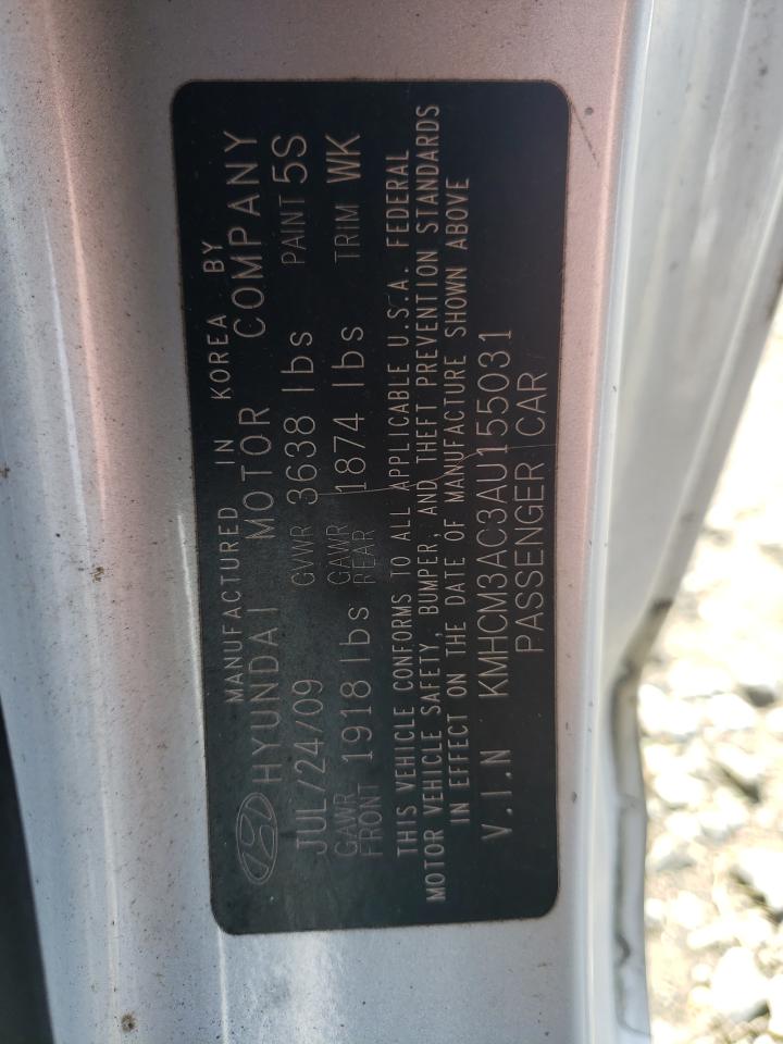 Photo 10 from auction – 2010 HYUNDAI ACCENT with VIN KMHCM3AC3AU155031
