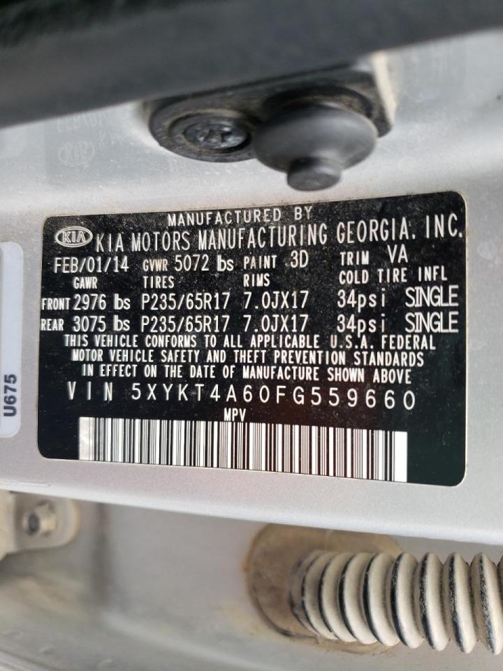 Photo 10 from auction – 2015 KIA SORENTO LX with VIN 5XYKT4A60FG559660