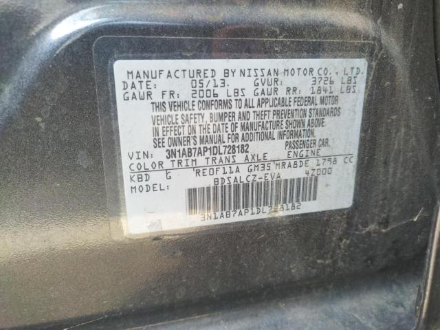 Photo 10 from auction – 2013 NISSAN SENTRA S with VIN 3N1AB7AP1DL728182