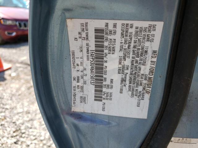 Photo 10 from auction – 2006 FORD TAURUS SE with VIN 1FAFP53U46A150137