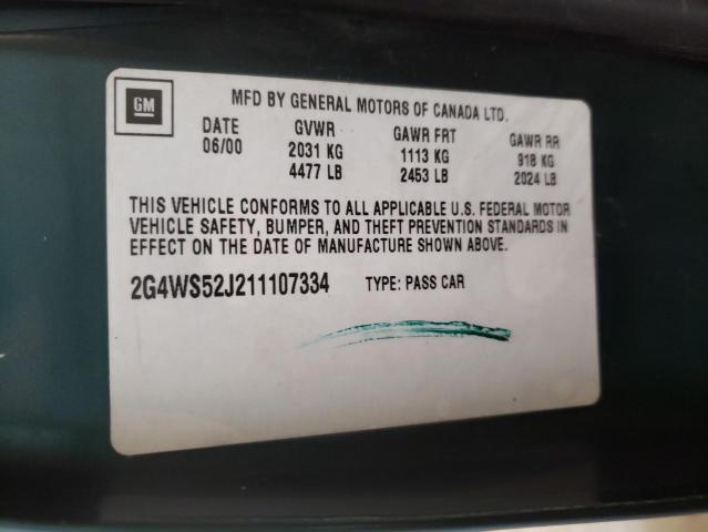 Photo 10 from auction – 2001 BUICK CENTURY with VIN 2G4WS52J211107334