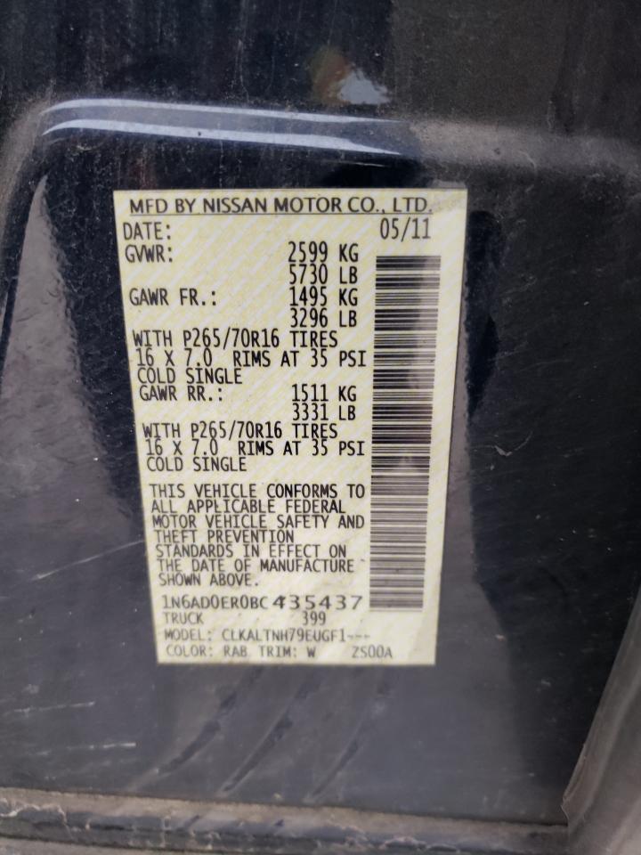 Photo 10 from auction – 2011 NISSAN FRONTIER S with VIN 1N6AD0ER0BC435437