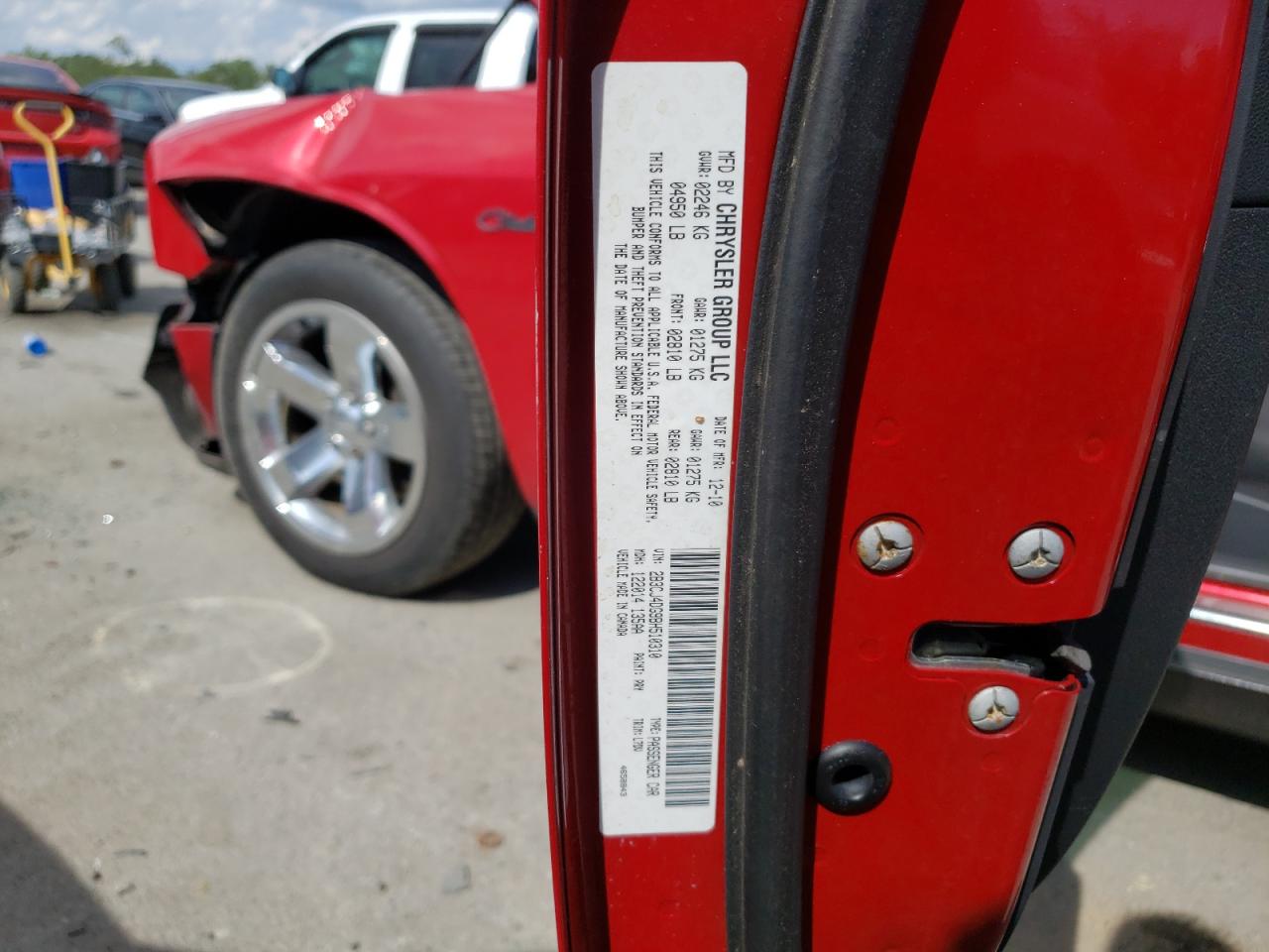 Photo 10 from auction – 2011 DODGE CHALLENGER with VIN 2B3CJ4DG9BH510310