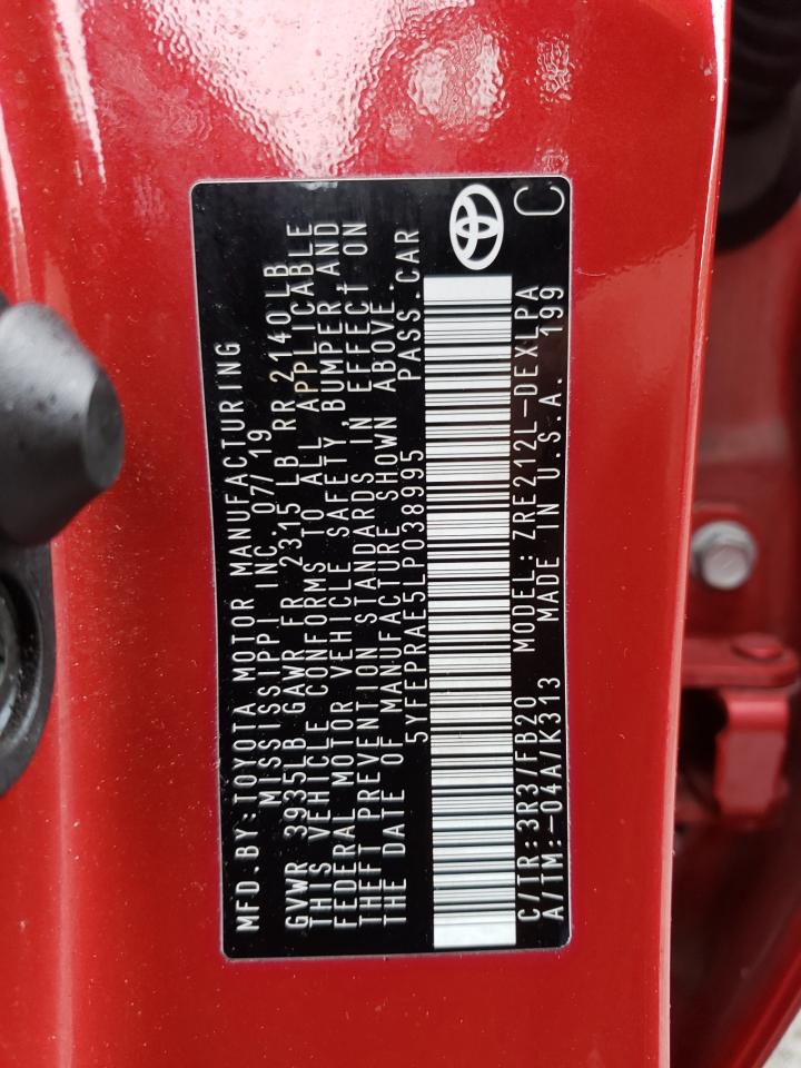 Photo 10 from auction – 2020 TOYOTA COROLLA LE with VIN 5YFEPRAE5LP038995