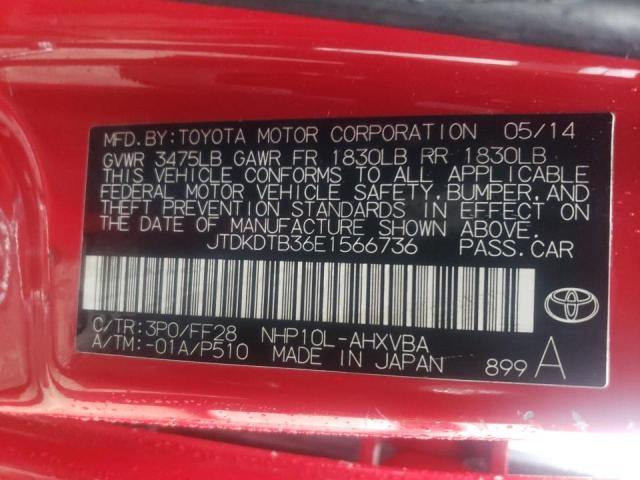Photo 10 from auction – 2014 TOYOTA PRIUS C with VIN JTDKDTB36E1566736